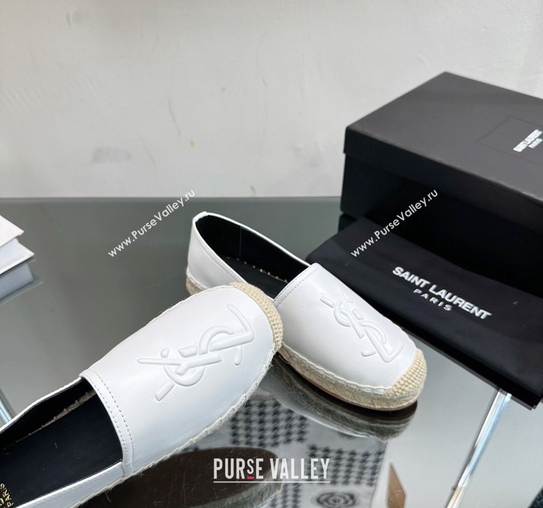 Saint Laurent YSL Leather Espadrilles White 2023 1205 (SS-231205087)