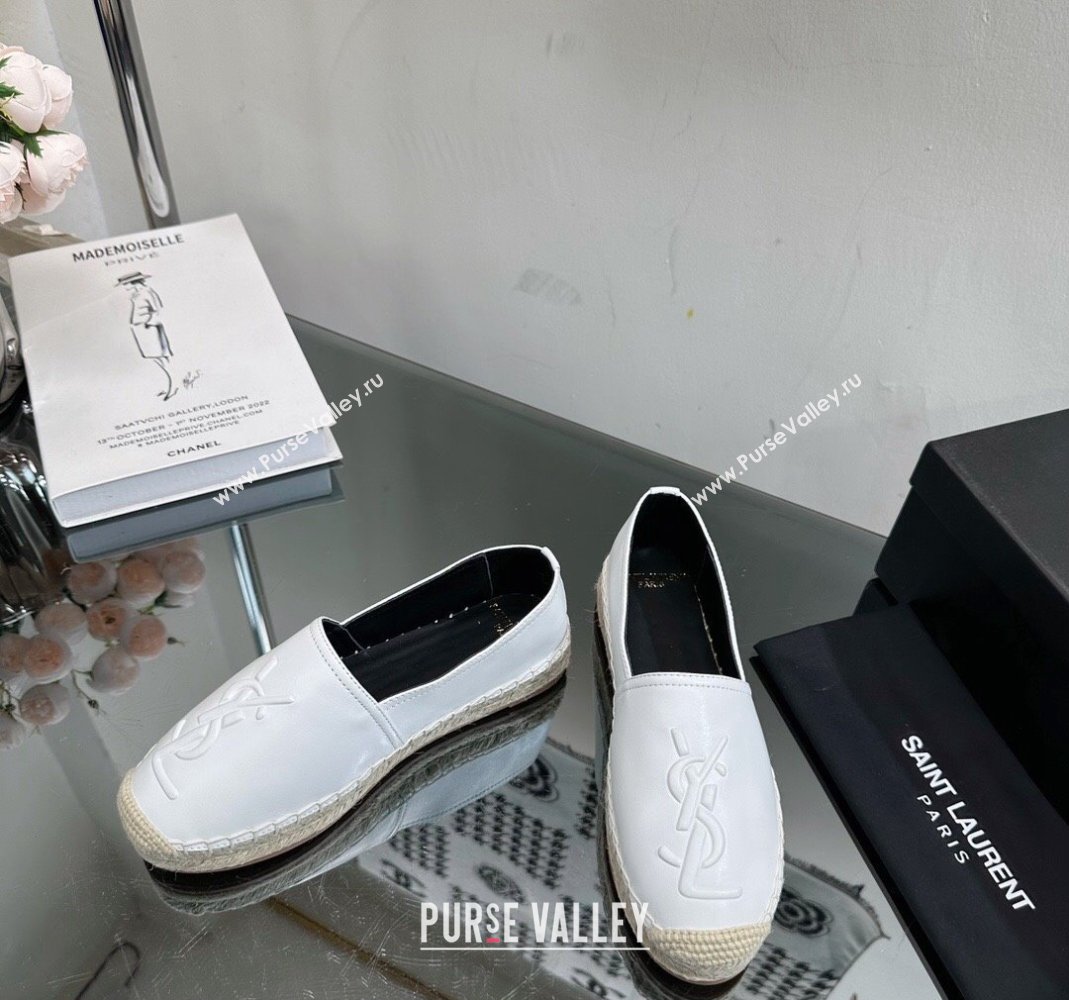 Saint Laurent YSL Leather Espadrilles White 2023 1205 (SS-231205087)