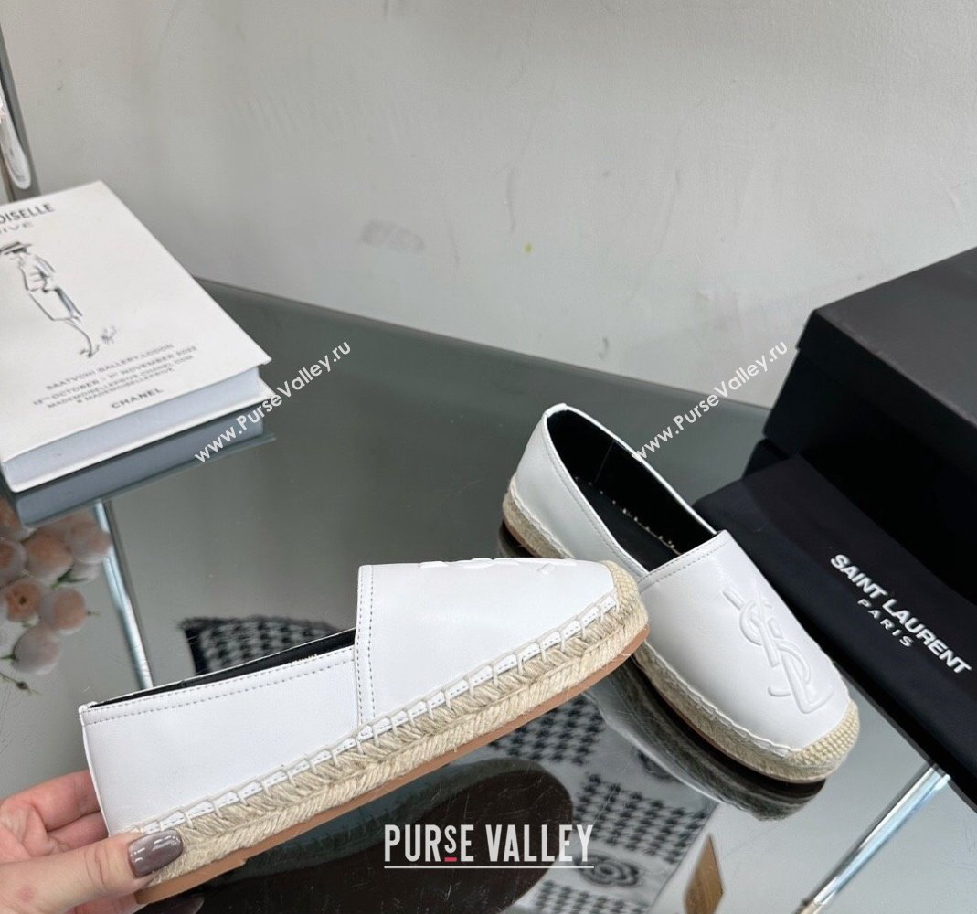 Saint Laurent YSL Leather Espadrilles White 2023 1205 (SS-231205087)