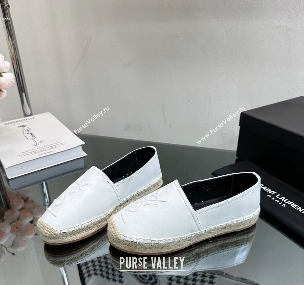 Saint Laurent YSL Leather Espadrilles White 2023 1205 (SS-231205087)