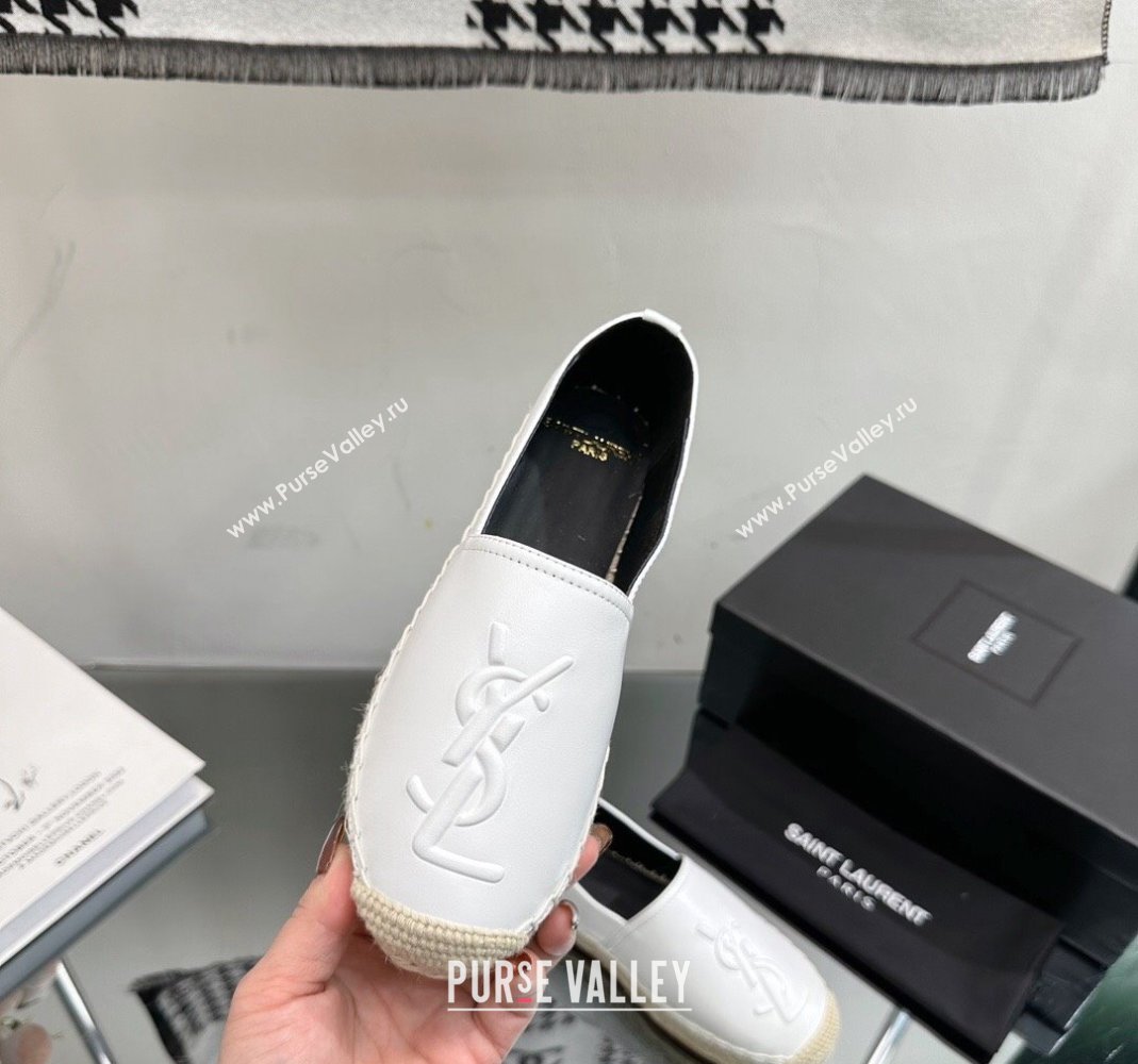 Saint Laurent YSL Leather Espadrilles White 2023 1205 (SS-231205087)