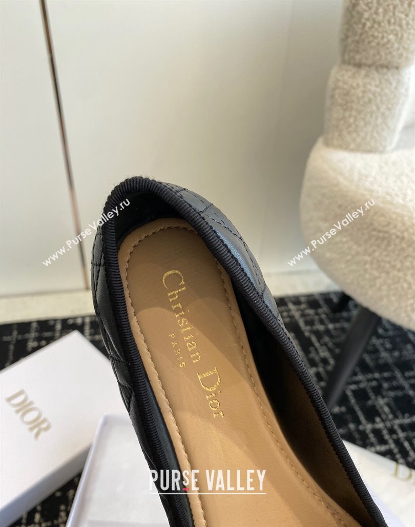 Dior Ballet Flat in Quilted Cannage Calfskin with Pearl Bow Black 2023 (SS-231202033)