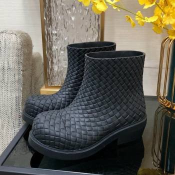 Bottega Veneta Fireman Ankle Boots Intreccio Leather Black 2023 (KL-231205091)