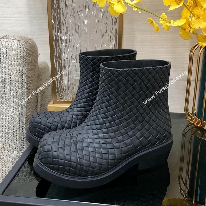 Bottega Veneta Fireman Ankle Boots Intreccio Leather Black 2023 (KL-231205091)