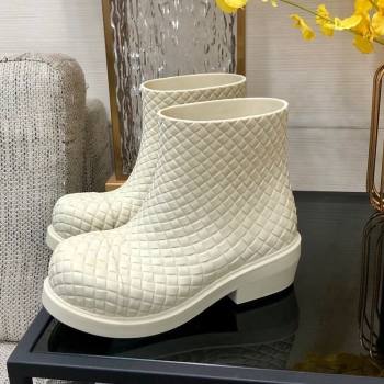 Bottega Veneta Fireman Ankle Boots Intreccio Leather White 2023 (KL-231205094)