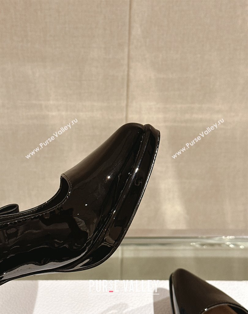 Dior Sweet-D Slingback Platform Pumps 8cm Black Patent Leather 2023 (MD-231202022)