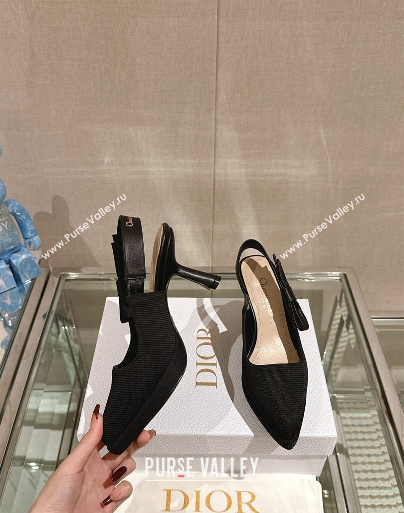 Dior Sweet-D Slingback Platform Pumps 8cm Technical Fabric Black 2023 (MD-231202024)