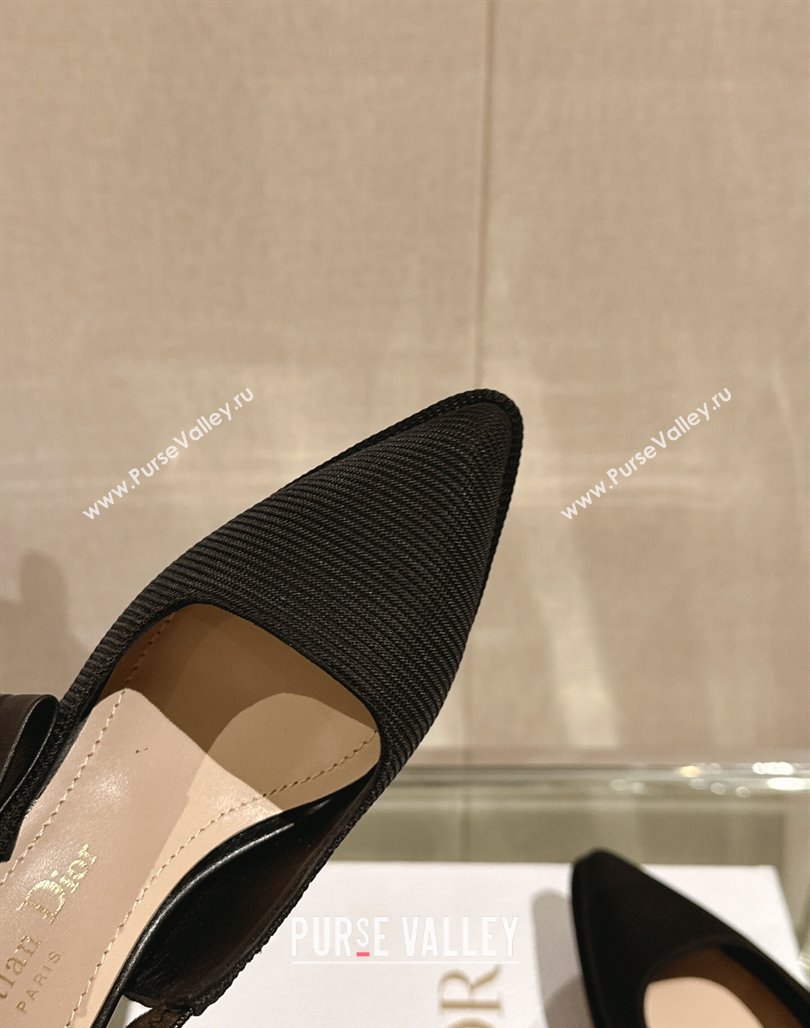 Dior Sweet-D Slingback Platform Pumps 8cm Technical Fabric Black 2023 (MD-231202024)