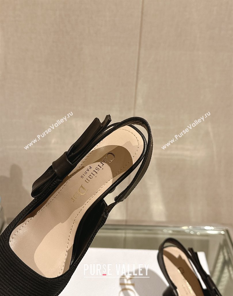 Dior Sweet-D Slingback Platform Pumps 8cm Technical Fabric Black 2023 (MD-231202024)