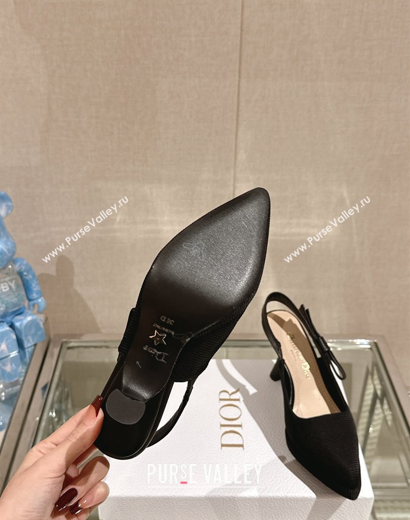 Dior Sweet-D Slingback Platform Pumps 8cm Technical Fabric Black 2023 (MD-231202024)