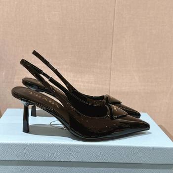 Prada Patent leather slingback pumps 7.5cm Black 2023 1I901M (MD-231202039)