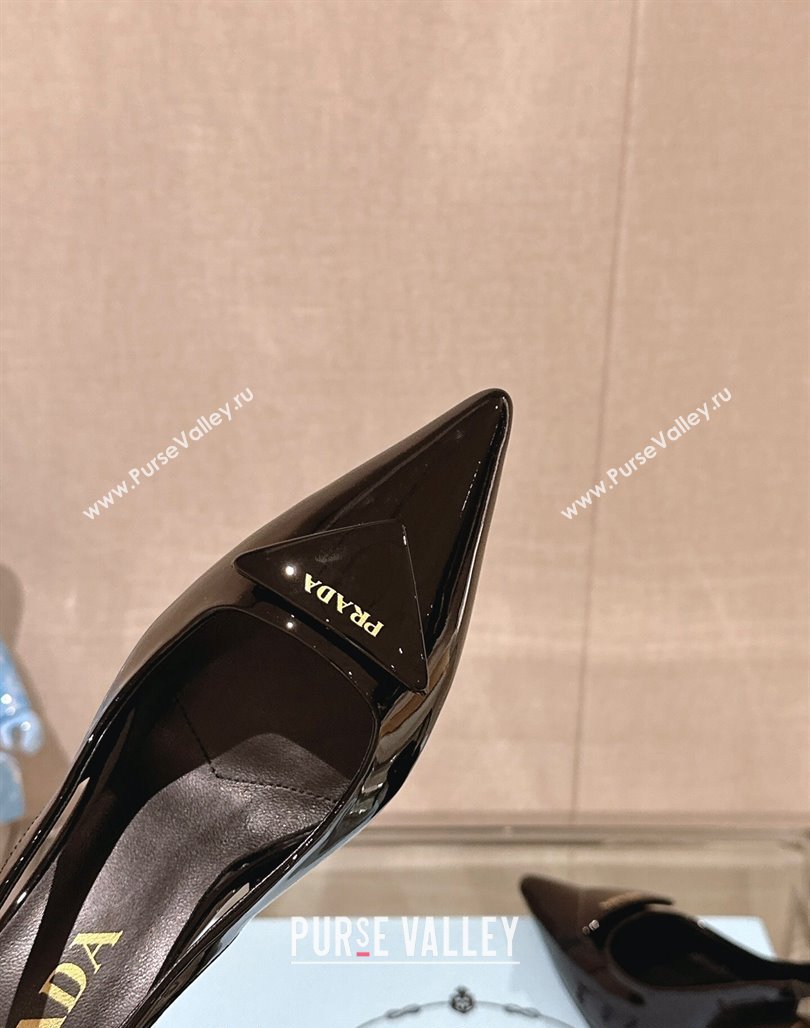 Prada Patent leather slingback pumps 7.5cm Black 2023 1I901M (MD-231202039)