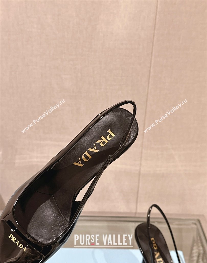 Prada Patent leather slingback pumps 7.5cm Black 2023 1I901M (MD-231202039)