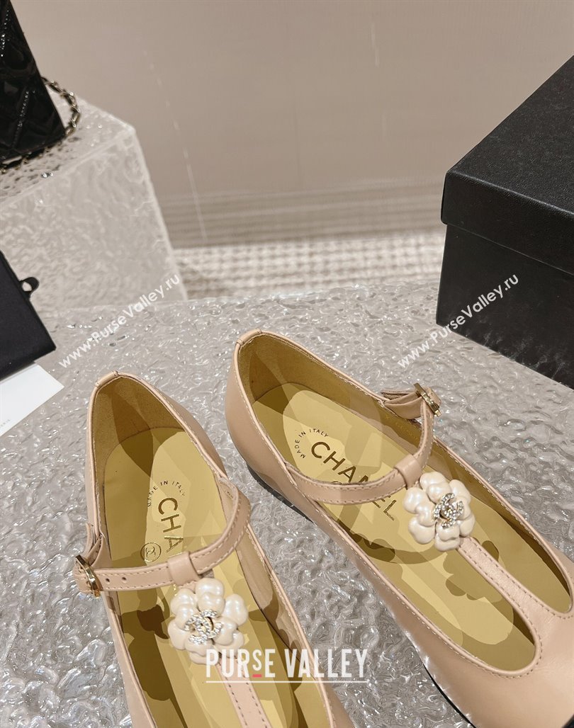 Chanel Calfskin Ballet Flat with Bloom Charm Nude 2023 CH120101 (MD-231201009)