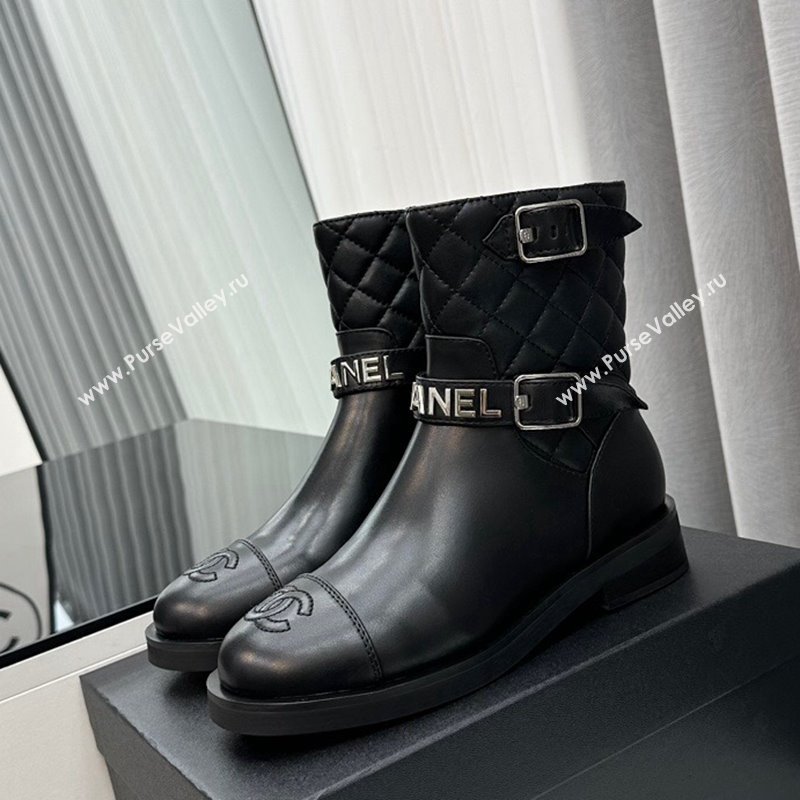 Chanel Calfskin Ankle Boots with Buckle Black 2023 CH120102 (MD-231201016)