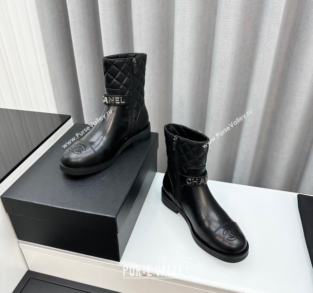 Chanel Calfskin Ankle Boots with Buckle Black 2023 CH120102 (MD-231201016)