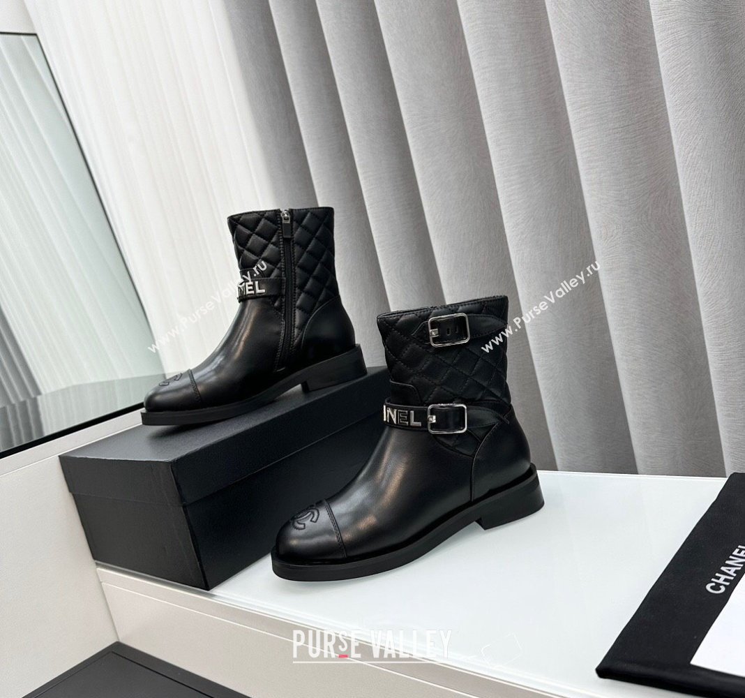 Chanel Calfskin Ankle Boots with Buckle Black 2023 CH120102 (MD-231201016)