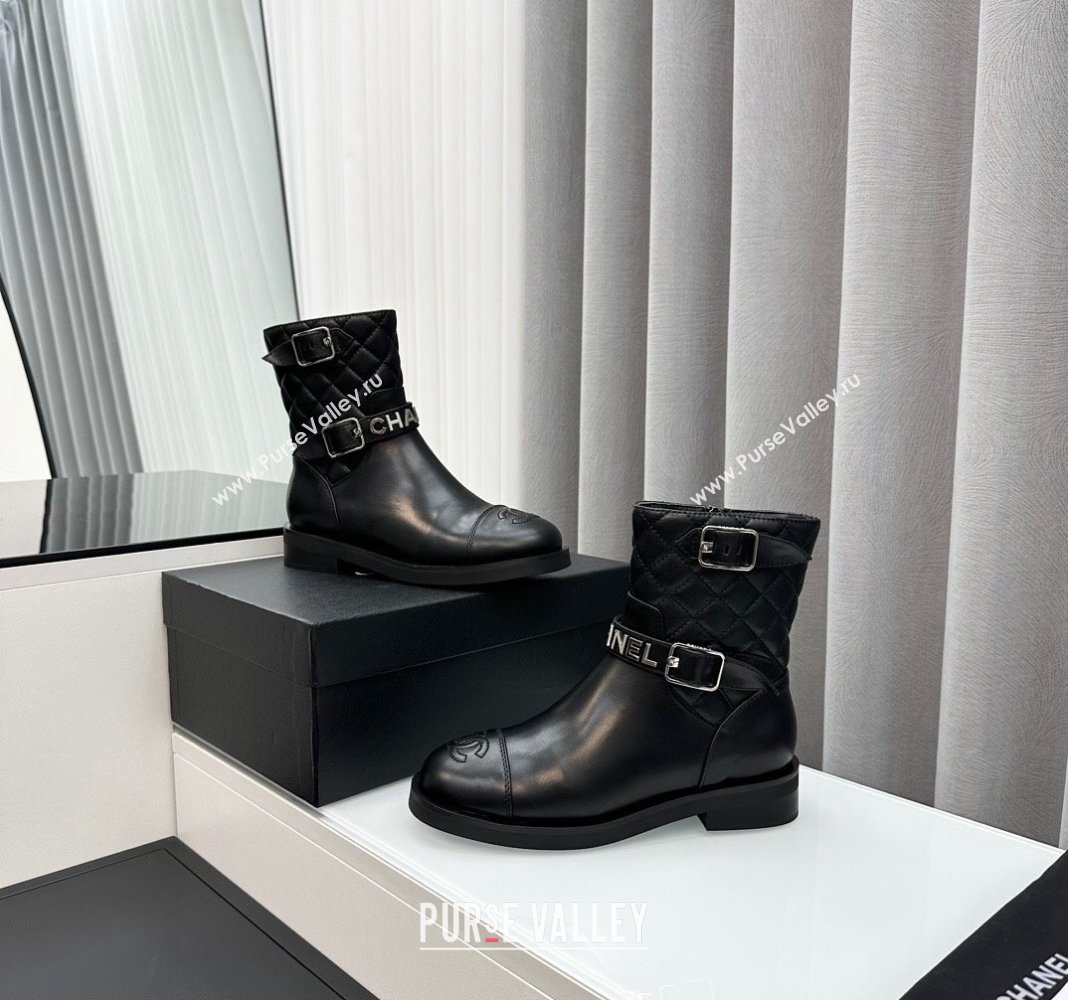 Chanel Calfskin Ankle Boots with Buckle Black 2023 CH120102 (MD-231201016)