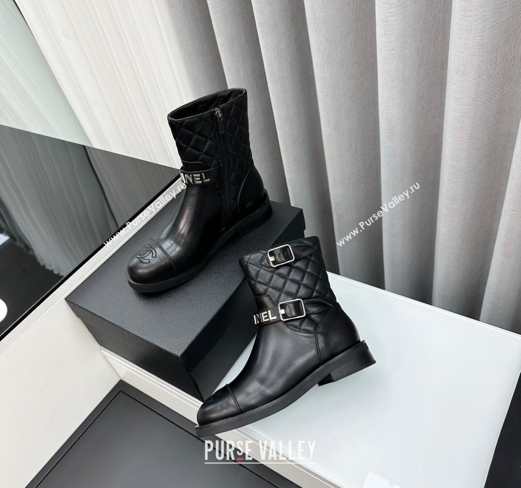 Chanel Calfskin Ankle Boots with Buckle Black 2023 CH120102 (MD-231201016)