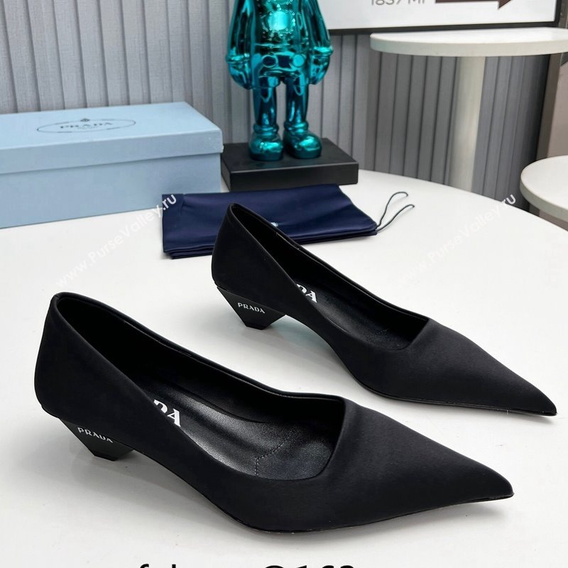 Prada Satin Pumps 4cm Black 2023 PR12020401 (MD-231202061)