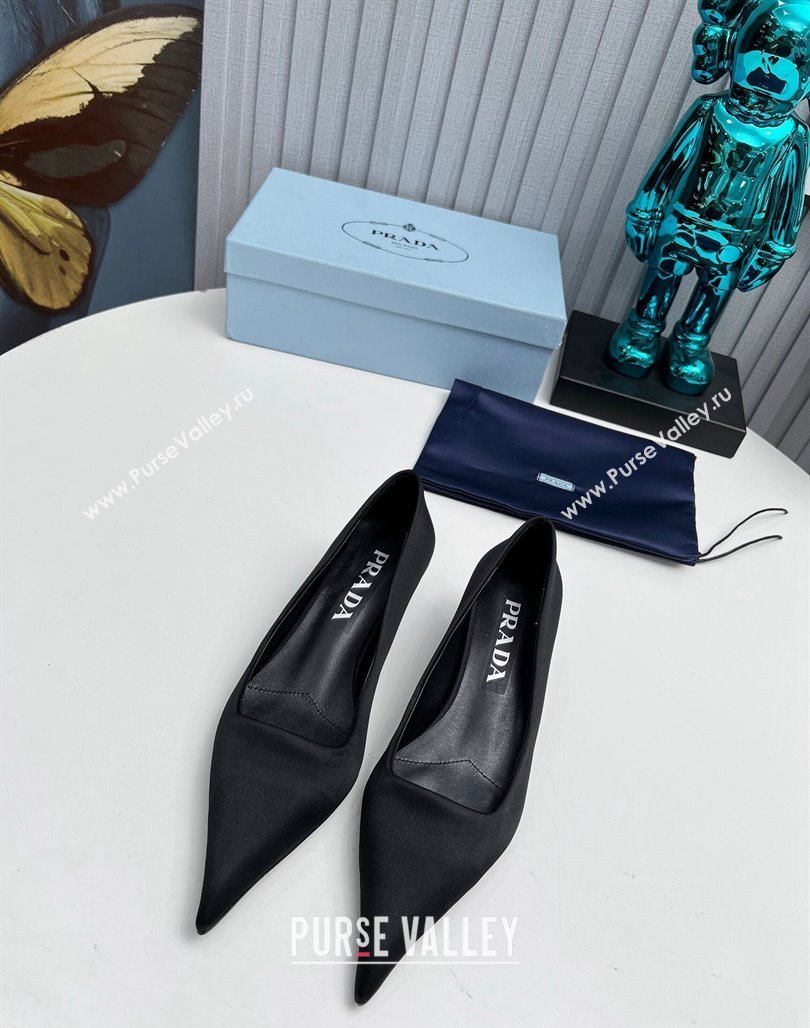 Prada Satin Pumps 4cm Black 2023 PR12020401 (MD-231202061)