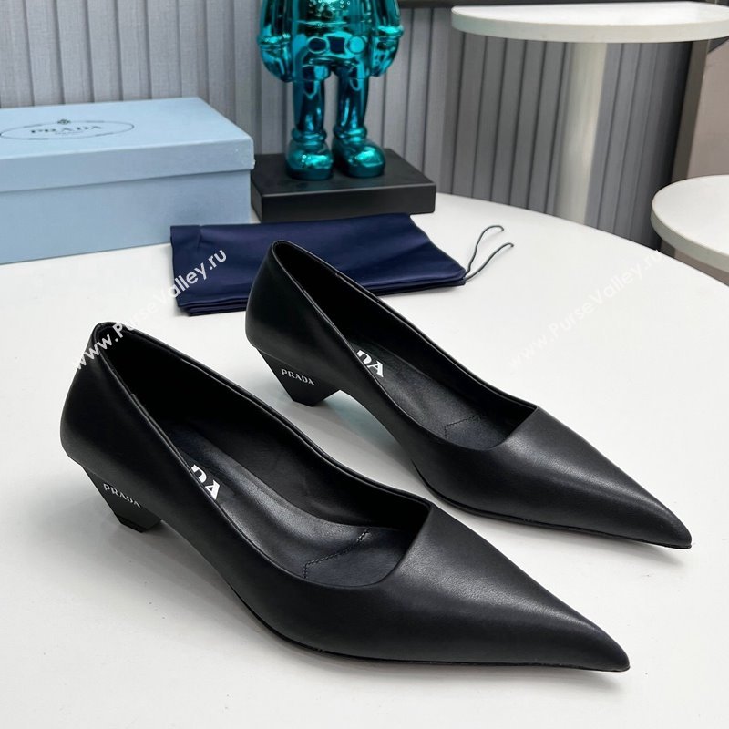 Prada Leather Pumps 4cm Black 2023 PR12020401 (MD-231202063)