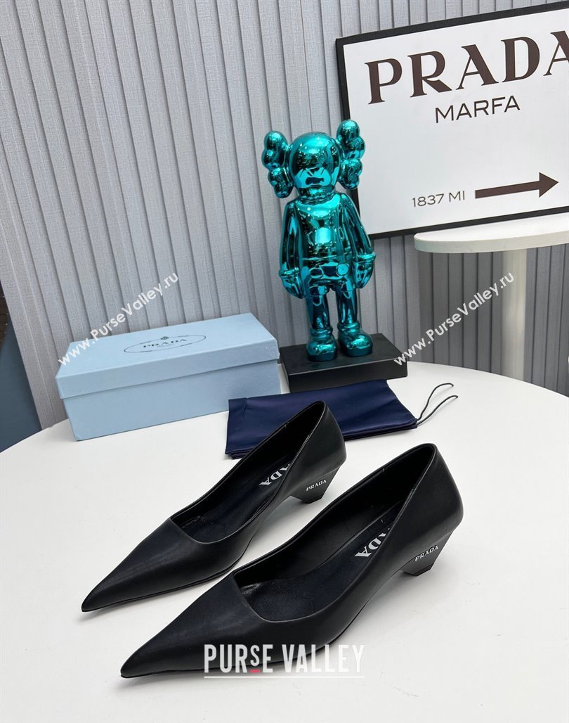 Prada Leather Pumps 4cm Black 2023 PR12020401 (MD-231202063)