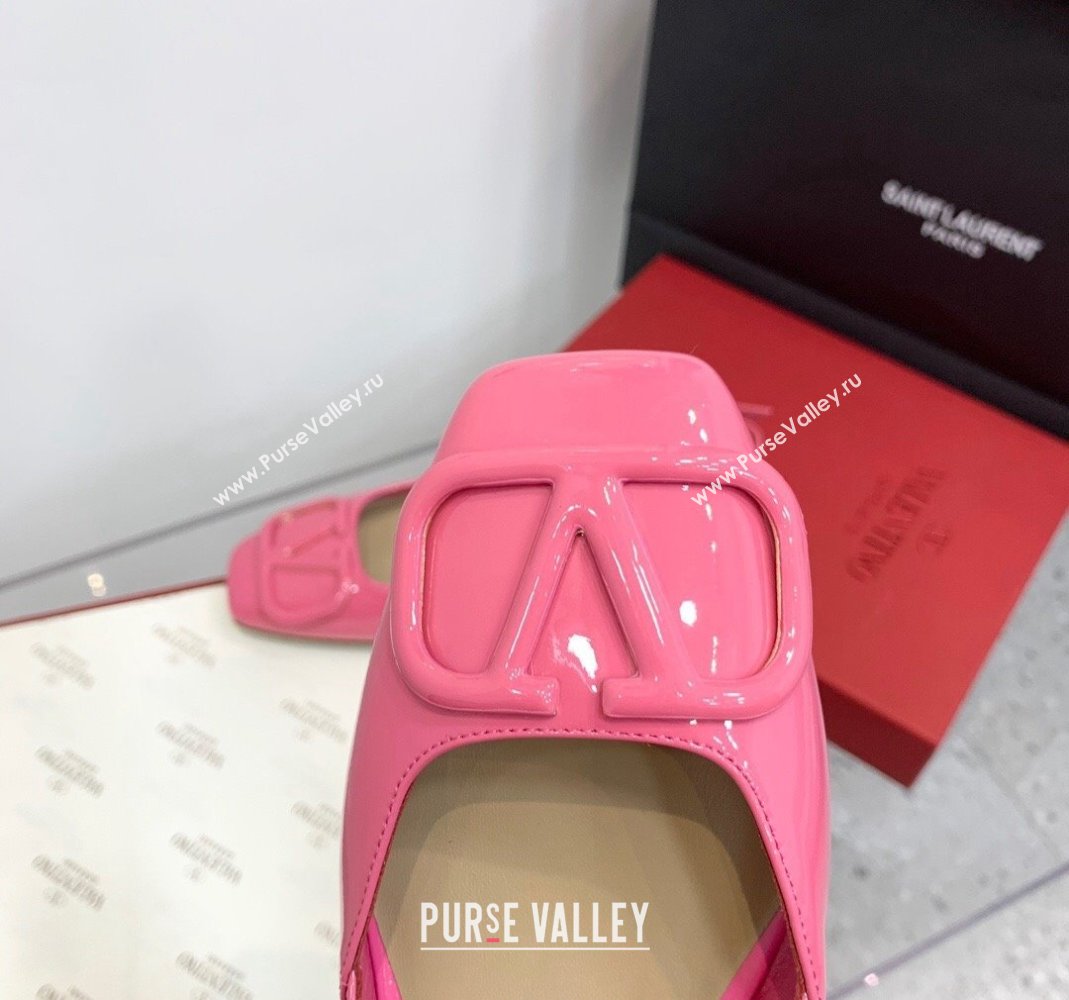 Valentino VLogo Patent Leather Slingback Sandals Pink 2023 VLTN121403 (KER-231214138)