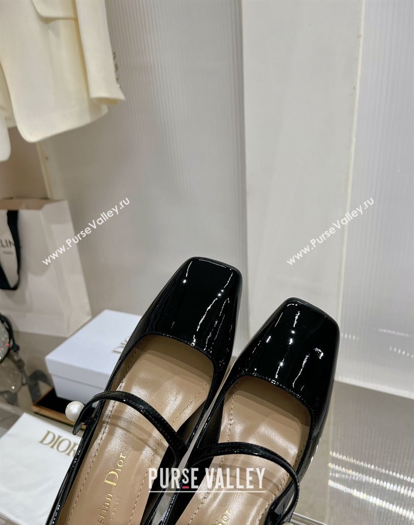 Dior Jolie Mary Janes Pumps 6cm in Patent Calfskin Black 2023 (ZN-231214029)