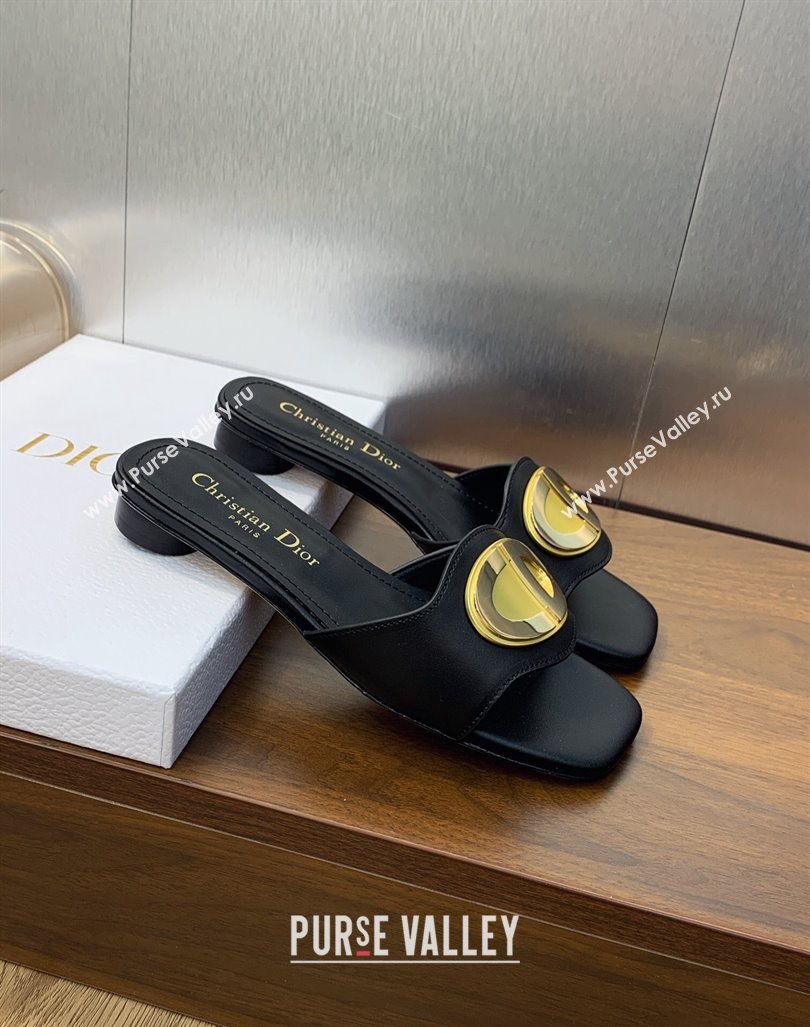 Dior Forever Flat Slide Sandals in Calfskin Black 2023 (JC-231214040)