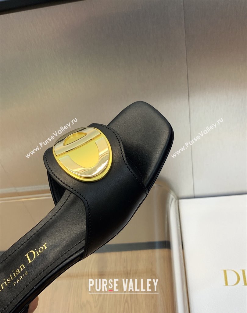 Dior Forever Flat Slide Sandals in Calfskin Black 2023 (JC-231214040)