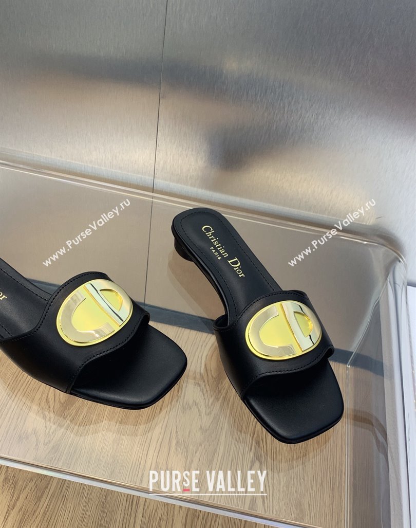 Dior Forever Flat Slide Sandals in Calfskin Black 2023 (JC-231214040)