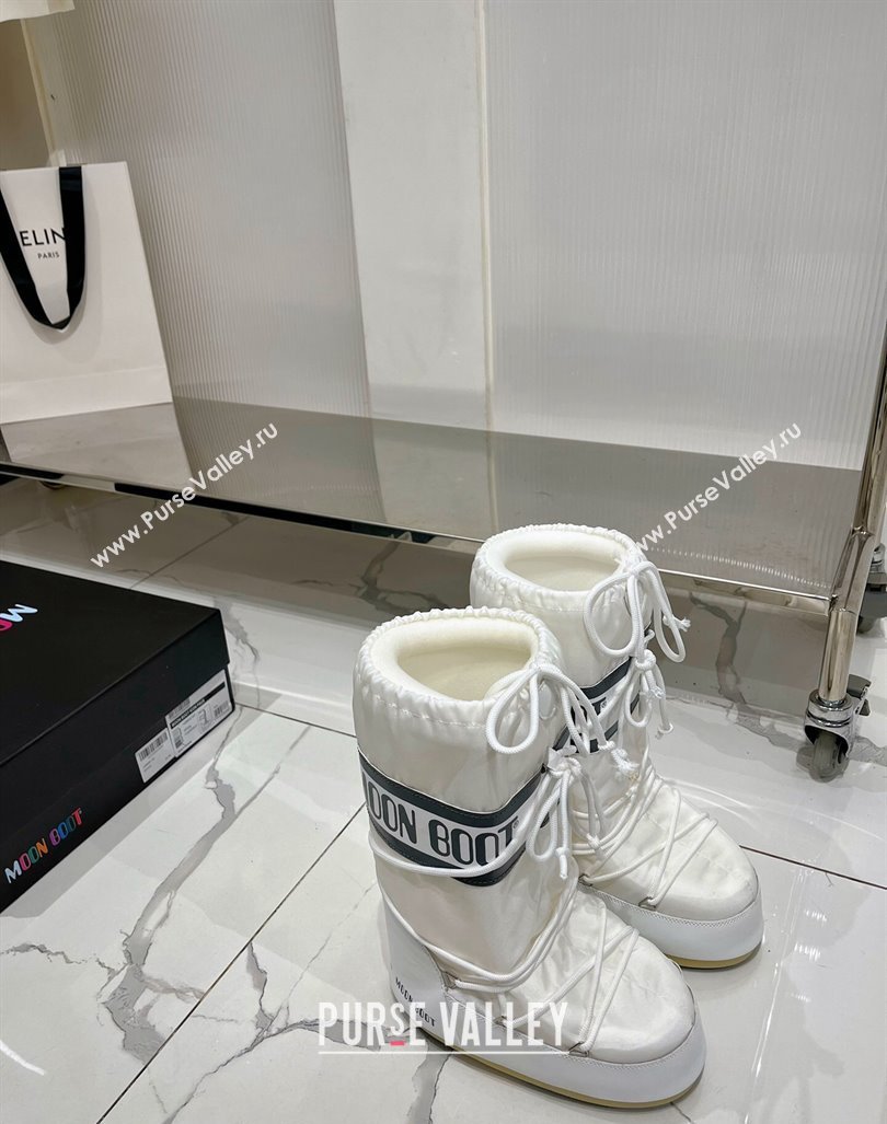Moon Boot Icon Nylon Platform Ankle Boots 4cm White 2023 (ZN-231214059)