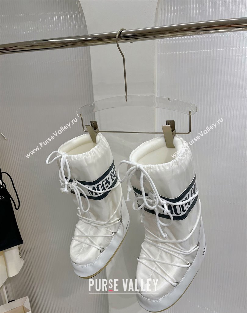 Moon Boot Icon Nylon Platform Ankle Boots 4cm White 2023 (ZN-231214059)