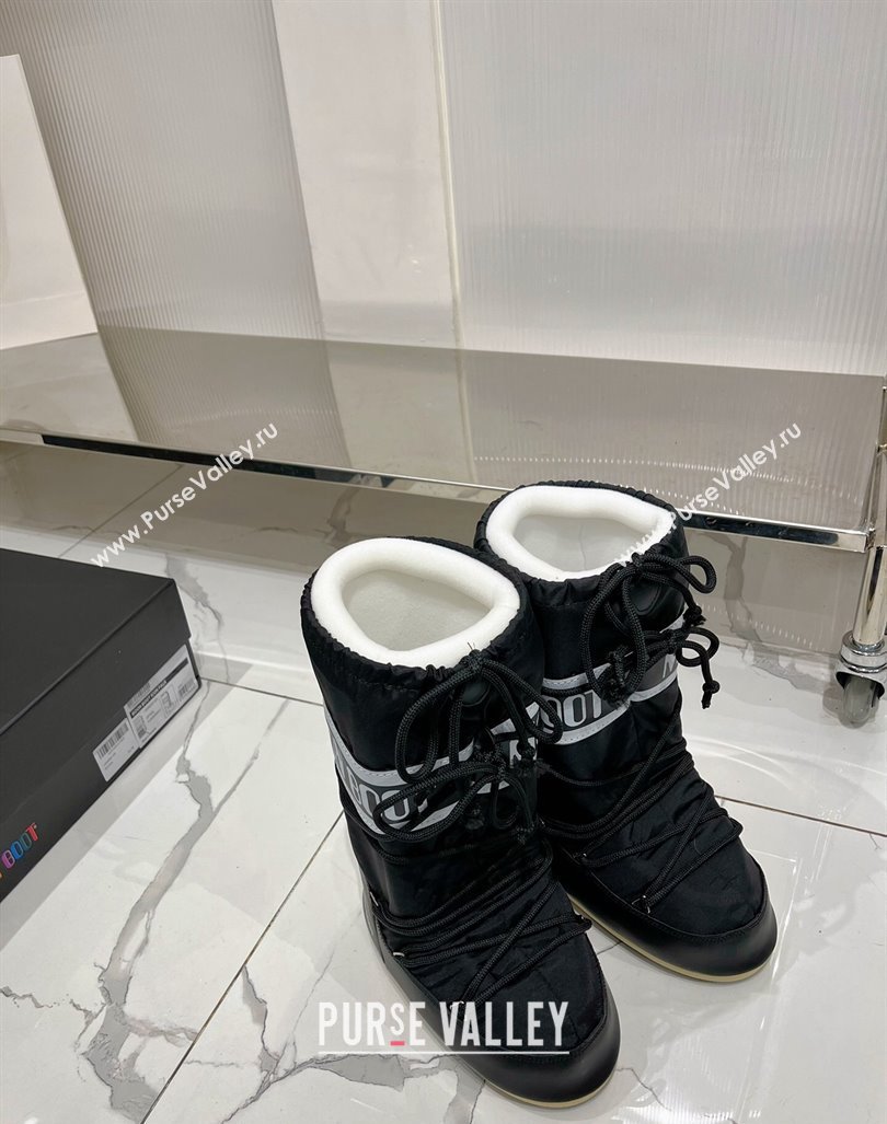 Moon Boot Icon Nylon Platform Ankle Boots 4cm Black 2023 (ZN-231214060)