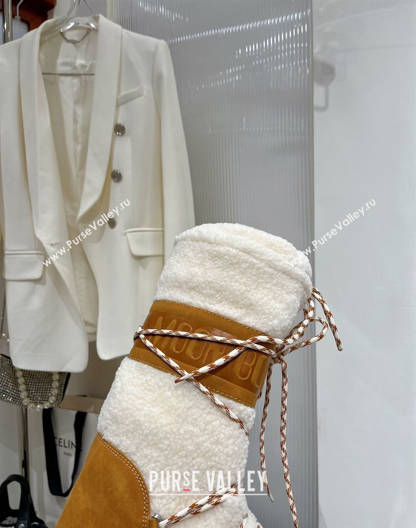 Moon Boot Icon Wool Platform Ankle Boots 4cm White/Brown 2023 (ZN-231214063)