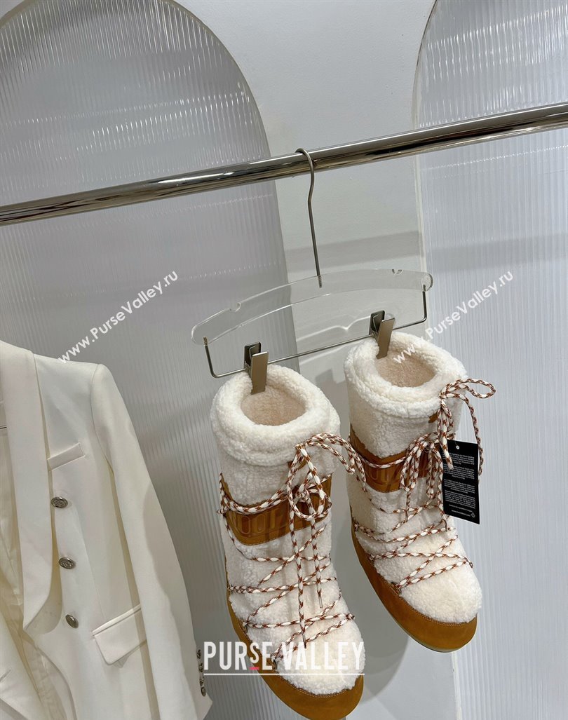 Moon Boot Icon Wool Platform Ankle Boots 4cm White/Brown 2023 (ZN-231214063)