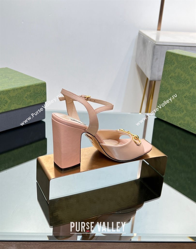 Gucci Horsebit High Heel Sandals 9cm in Leather Nude 2023 GG12151 (MD-231215119)