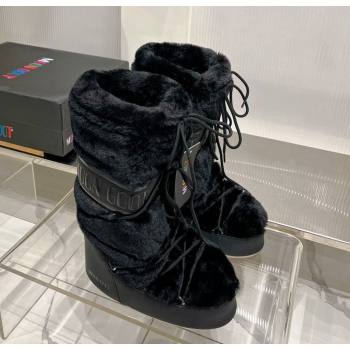 Moon Boot Icon Wool Platform Ankle Boots 4cm Black 2023 (ZN-231214064)