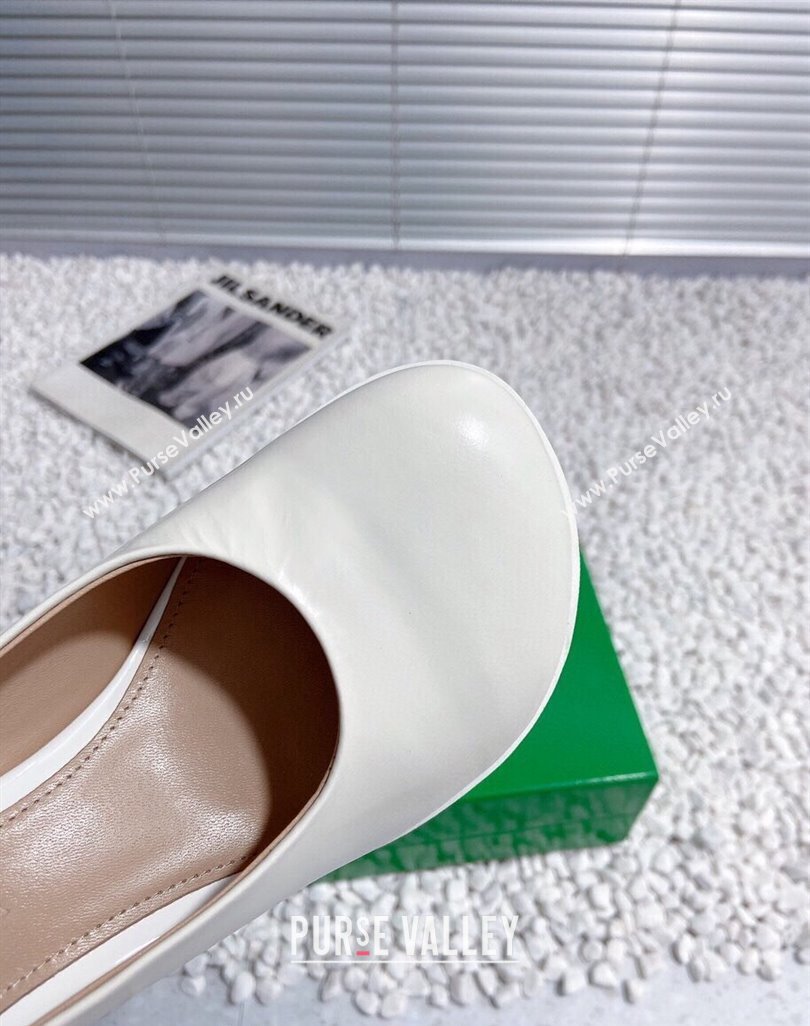 Bottega Veneta Atomic Slingback Pumps 7.5cm in Shiny Leather White 2023 778536 (MD-231218022)
