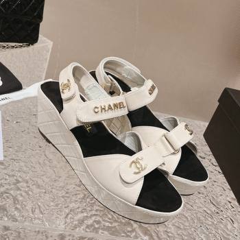 Chanel Calfskin Platform Sandals 5.5cm/7cm White 2023 CH121304 (MD-231213019)
