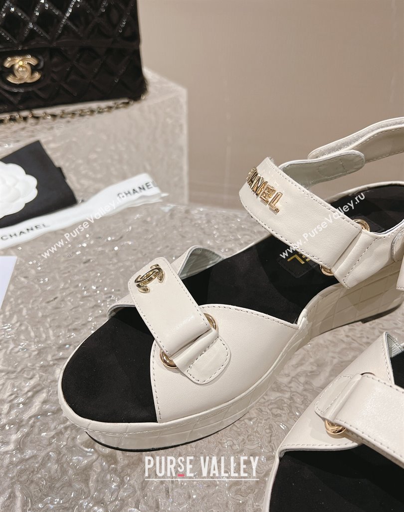 Chanel Calfskin Platform Sandals 5.5cm/7cm White 2023 CH121304 (MD-231213019)