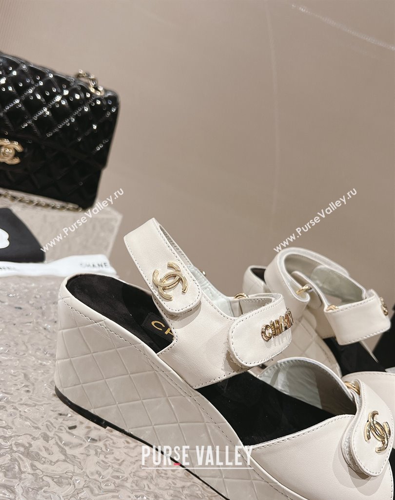 Chanel Calfskin Platform Sandals 5.5cm/7cm White 2023 CH121304 (MD-231213019)