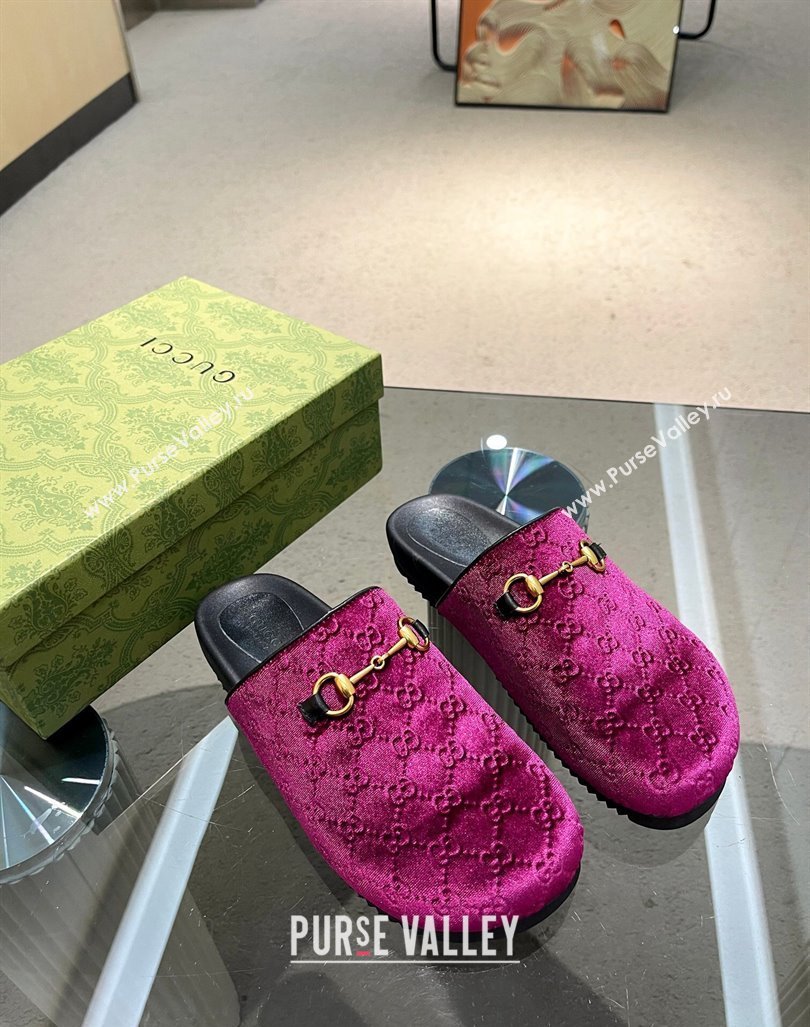 Gucci GG Fabric Platform Slide Sandals Purple 2023 ‎749815 (MD-231215123)