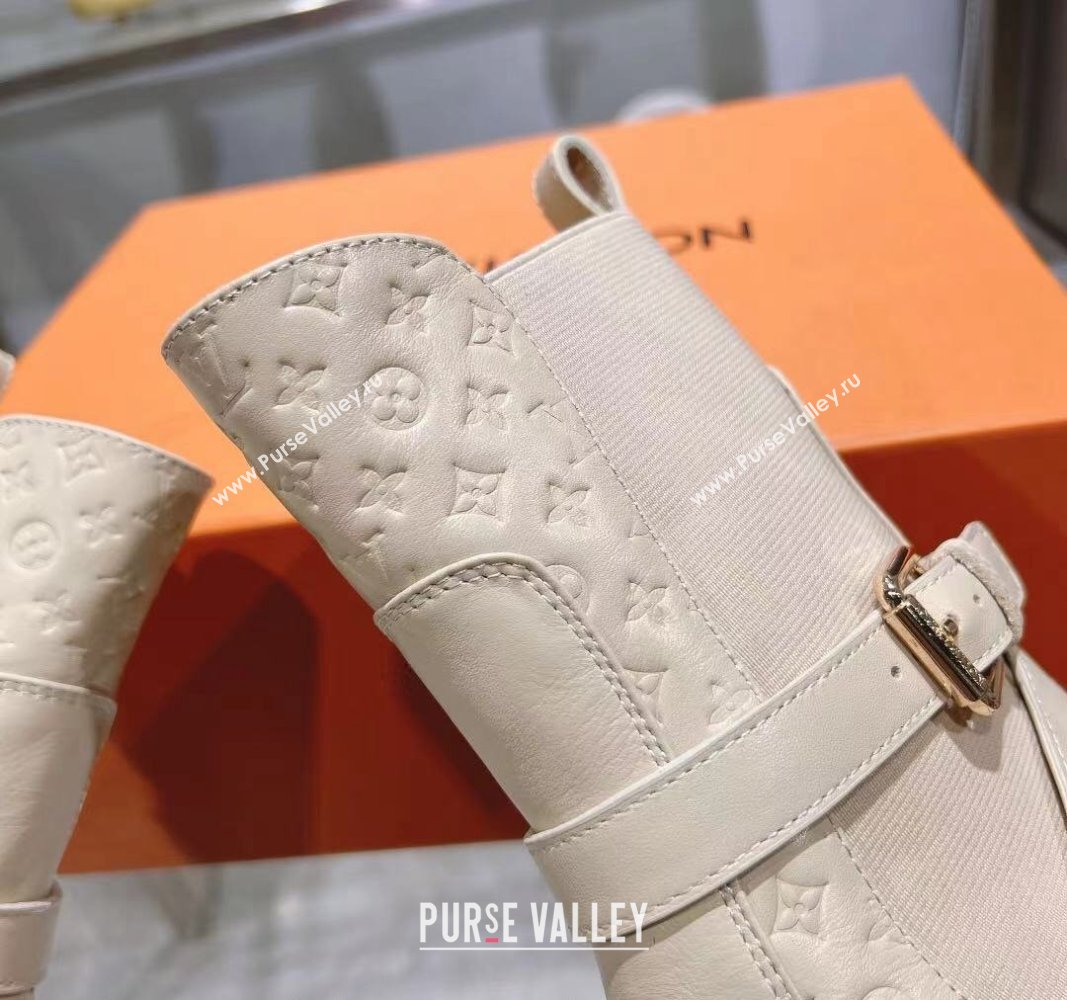 Louis Vuitton Laureate Platform Desert Ankle Boots in Leather with Strap Buckle Pale Beige 2023 1ACAAE (MD-231218035)