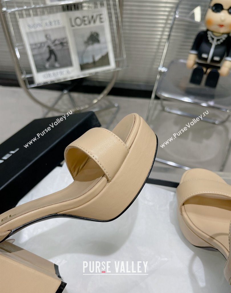 Chanel Calfskin Platform Sandals with Back Signature Beige 2023 CH121306 (MD-231213027)