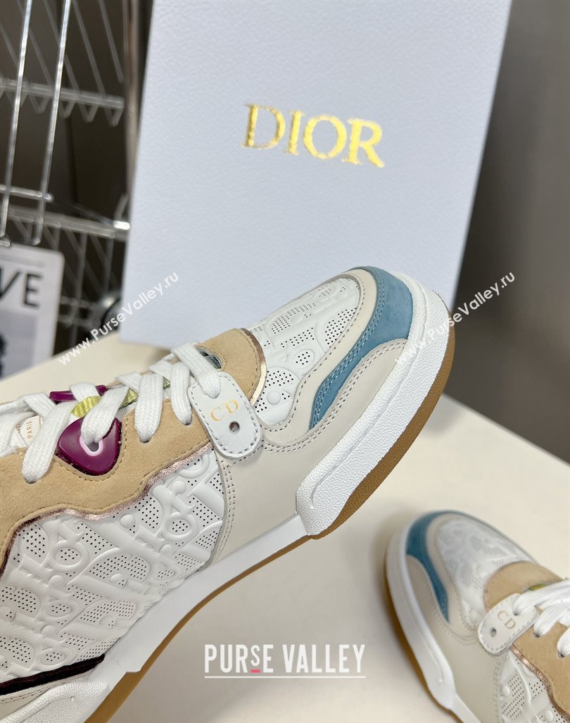 Dior One Sneakers in Oblique Perforated Calfskin and Suede White/Beige 2023 DR121402 (MD-231214047)