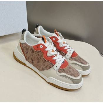 Dior One Sneakers in Oblique Perforated Calfskin and Suede Beige/Orange 2023 DR121402 (MD-231214049)