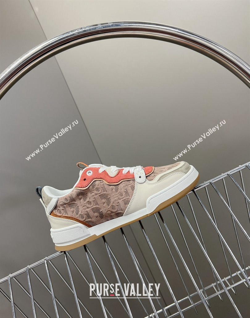 Dior One Sneakers in Oblique Perforated Calfskin and Suede Beige/Orange 2023 DR121402 (MD-231214049)