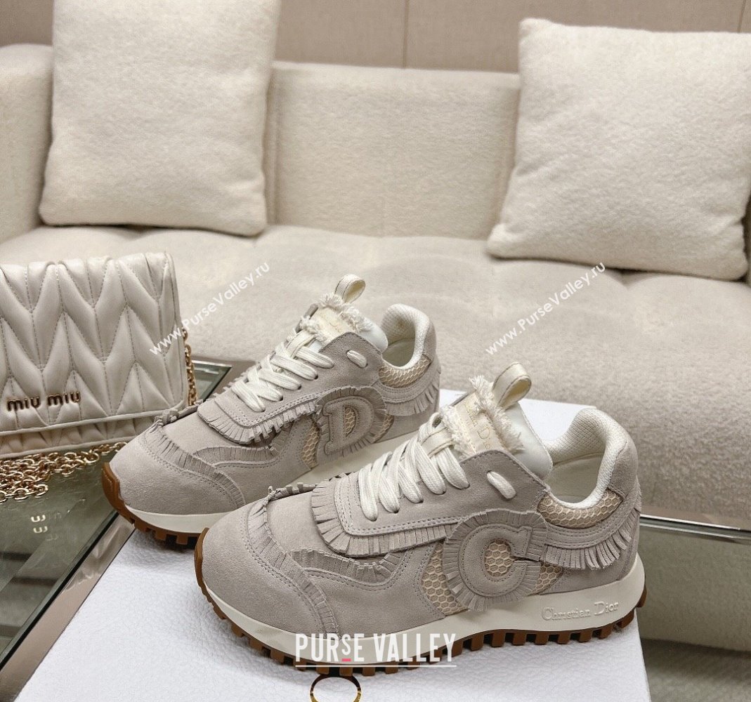 Dior Cest Dior Sneakers in Suede and Mesh with Fringe Grey 2023 (MD-231214050)